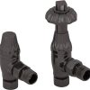Crocus Wheel 15mm Inlet Thermostatic Radiator Valve (Black Nickel)