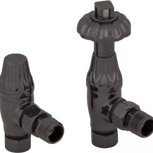 Crocus Wheel 15mm Inlet Thermostatic Radiator Valve (Black Nickel)