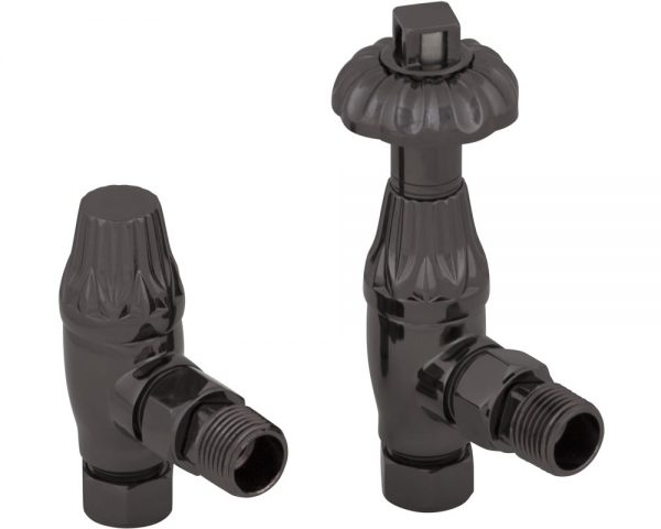 Crocus Wheel 15mm Inlet Thermostatic Radiator Valve (Black Nickel)