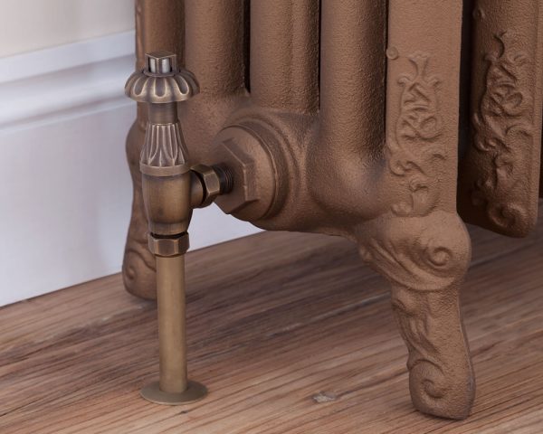 Crocus Wheel 15mm Inlet Thermostatic Radiator Valve (Antique Brass) - Image 2