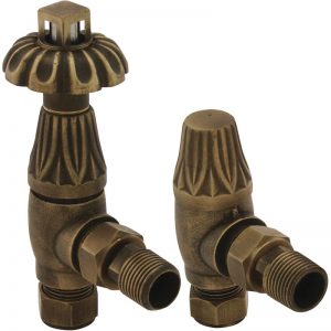 Crocus Wheel 15mm Inlet Thermostatic Radiator Valve (Antique Brass)