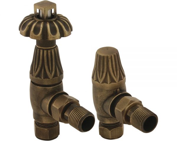 Crocus Wheel 15mm Inlet Thermostatic Radiator Valve (Antique Brass)