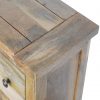 Hand Carved Country Fine Rustic Oak Chest Of 6 Drawers - Image 5