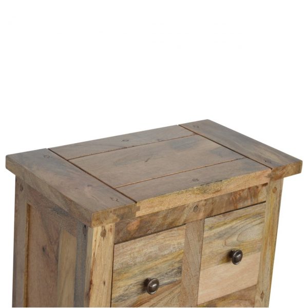 Hand Carved Country Fine Rustic Oak Chest Of 6 Drawers - Image 7