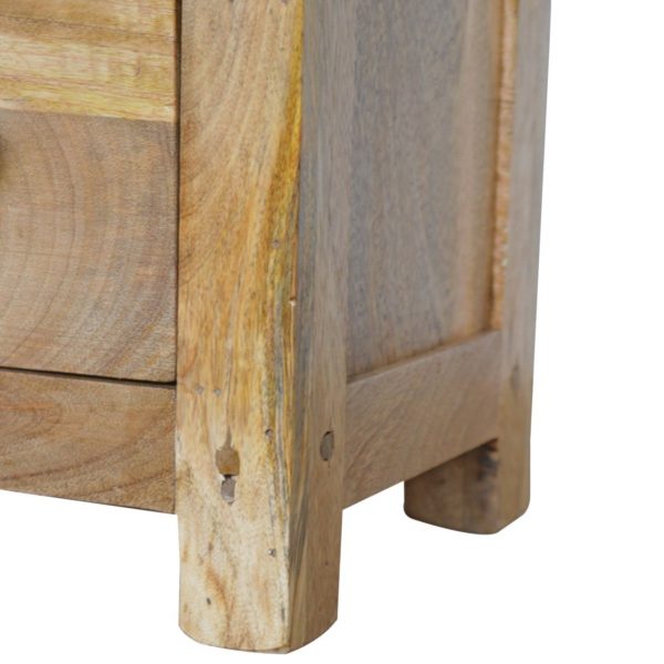 Hand Carved Country Fine Rustic Oak Chest Of 6 Drawers - Image 9