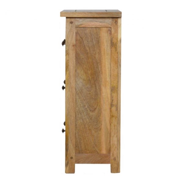 Hand Carved Country Fine Rustic Oak Chest Of 6 Drawers - Image 10
