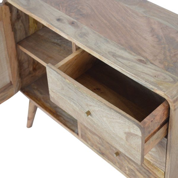 Hand Carved Mid Century Rattan Fine Oak Cabinet Sideboard - Image 7