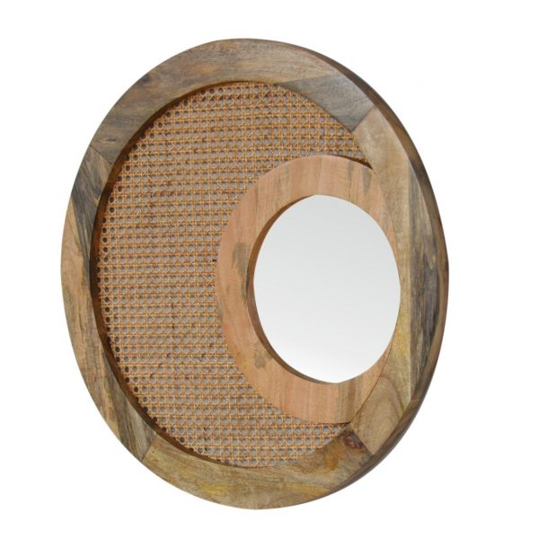 Hand Crafted Rattan Woven Round Mirror - Image 7