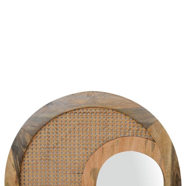 Hand Crafted Rattan Woven Round Mirror - Image 6