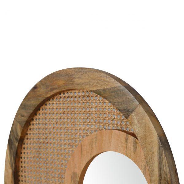 Hand Crafted Rattan Woven Round Mirror - Image 5
