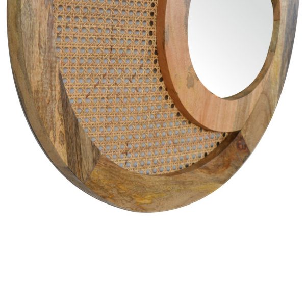 Hand Crafted Rattan Woven Round Mirror - Image 4