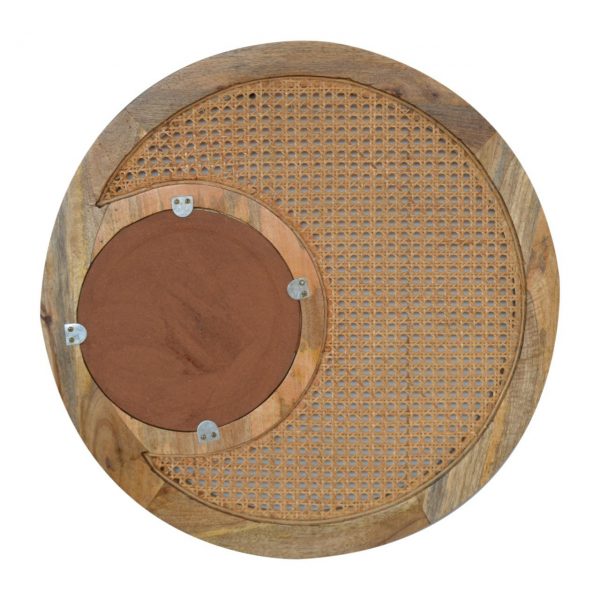 Hand Crafted Rattan Woven Round Mirror - Image 3