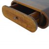Hand Carved Wall Mounted Curved Chestnut Bedside Drawer - Image 9