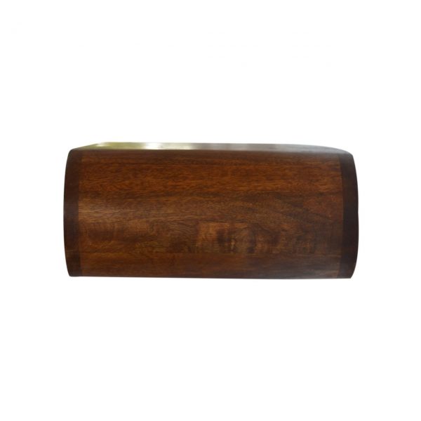 Hand Carved Wall Mounted Curved Chestnut Bedside Drawer - Image 10