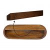 Hand Carved Wall Mounted Curved Chestnut Bedside Drawer - Image 3