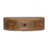 Hand Carved Wall Mounted Rounded Fine Oak Bedside Drawer - Image 4