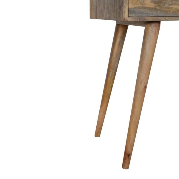 Hand Crafted Mid Century Bone Inlay Gallery Back Fine Oak Console Table - Image 10