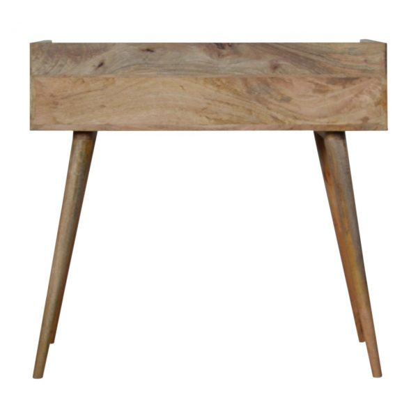 Hand Crafted Mid Century Bone Inlay Gallery Back Fine Oak Console Table - Image 2