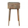 Hand Crafted Mid Century Bone Inlay Gallery Back Fine Oak Console Table - Image 3