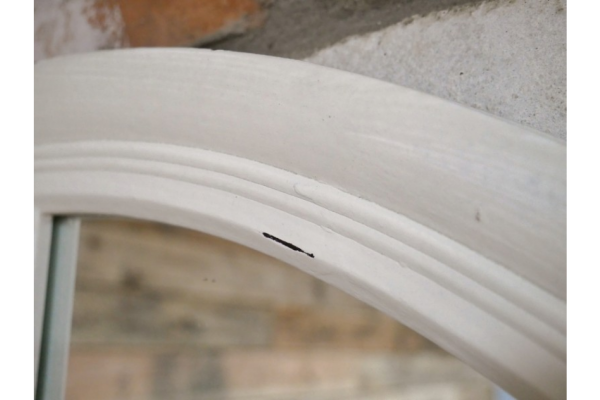 Large Distressed White 14 Panel Arched Mirror - Image 3