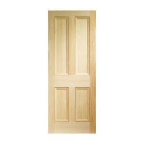 Edwardian 4 Panel Reclaimed Solid Pine Internal Interior Unfinished Door