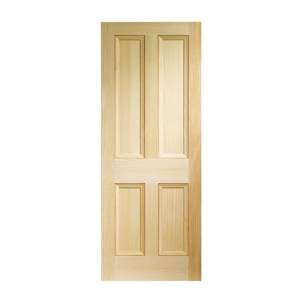 Edwardian 4 Panel Reclaimed Solid Pine Internal Interior Unfinished Door
