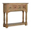 Hand Carved Country Farmhouse Fine Oak Console Table - Image 4