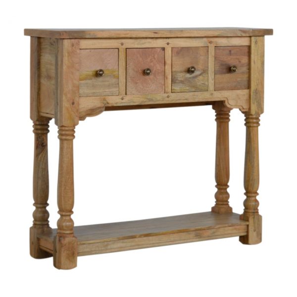 Hand Carved Country Farmhouse Fine Oak Console Table - Image 4