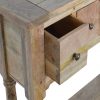 Hand Carved Country Farmhouse Fine Oak Console Table - Image 8