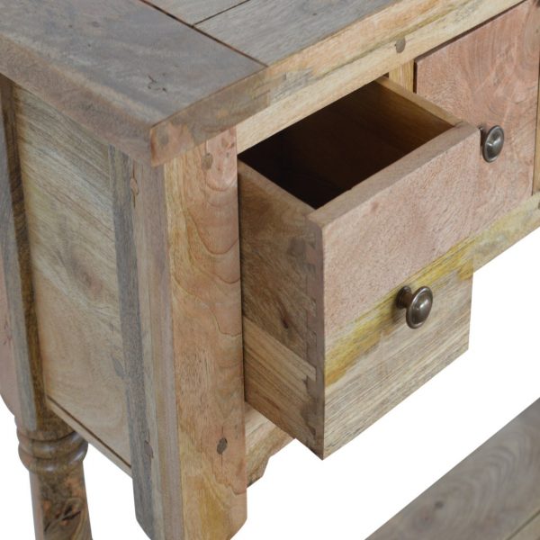 Hand Carved Country Farmhouse Fine Oak Console Table - Image 8