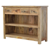 Hand Carved & Distressed Fine Oak Country Bookcase Cabinet - Image 3