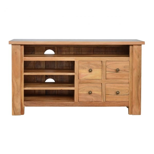 Hand Carved Country Rich Oak Media TV Unit (L) - Image 4