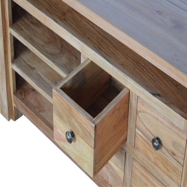 Hand Carved Country Rich Oak Media TV Unit (L) - Image 8