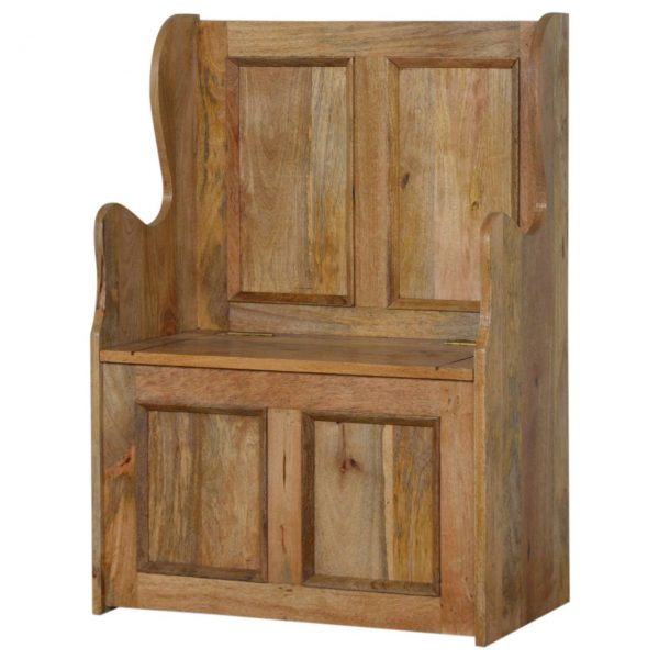Small Hand Carved Fine Oak Monks Church Pew - Image 3