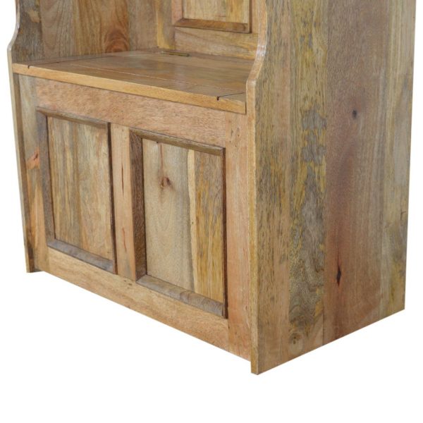 Small Hand Carved Fine Oak Monks Church Pew - Image 6