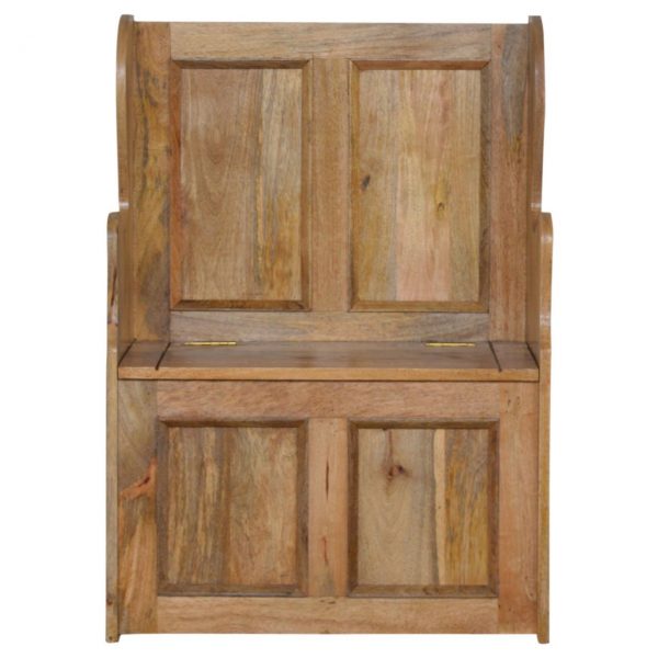 Small Hand Carved Fine Oak Monks Church Pew - Image 13