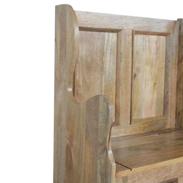 Small Hand Carved Fine Oak Monks Church Pew - Image 8