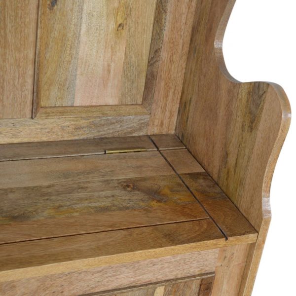 Small Hand Carved Fine Oak Monks Church Pew - Image 9