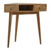 Hand Carved Mid Century Fine Oak Corner Writing Desk - Image 5