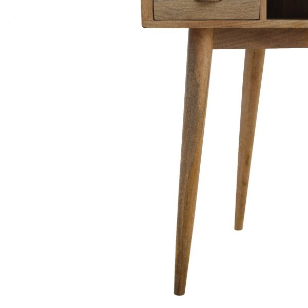 Hand Carved Mid Century Fine Oak Corner Writing Desk - Image 10
