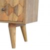 Hand Carved Mid Century Fishtail Fine Oak Chest Of 3 Drawers - Image 7
