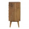 Hand Carved Mid Century Fishtail Fine Oak Chest Of 3 Drawers - Image 9