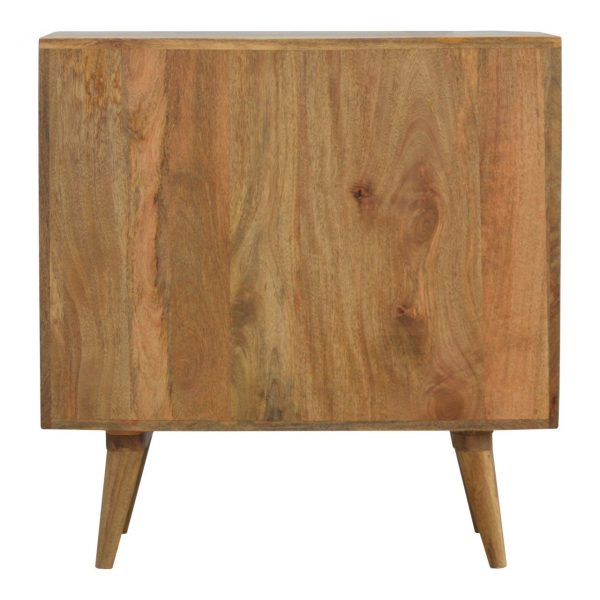 Hand Carved Mid Century Fishtail Fine Oak Chest Of 3 Drawers - Image 10