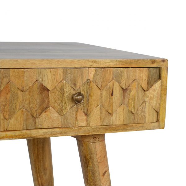 Hand Carved Mid Century Fine Oak Fishtail Console Table - Image 7