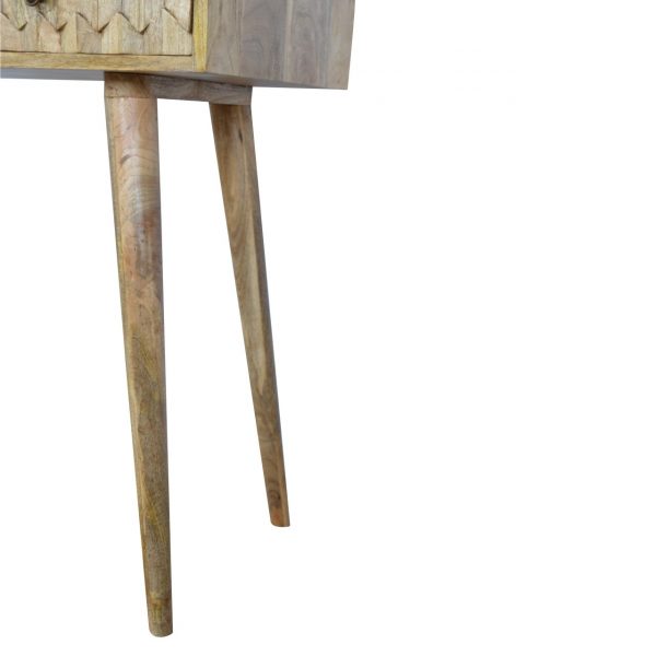 Hand Carved Mid Century Fine Oak Fishtail Console Table - Image 10