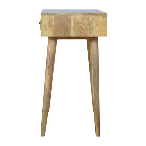 Hand Carved Mid Century Fine Oak Fishtail Console Table - Image 2