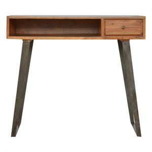 Hand Crafted Mid Century Industrial Fine Oak Writing Desk