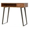 Hand Crafted Mid Century Industrial Fine Oak Writing Desk - Image 5