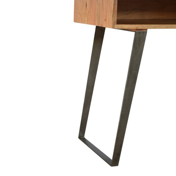 Hand Crafted Mid Century Industrial Fine Oak Writing Desk - Image 10