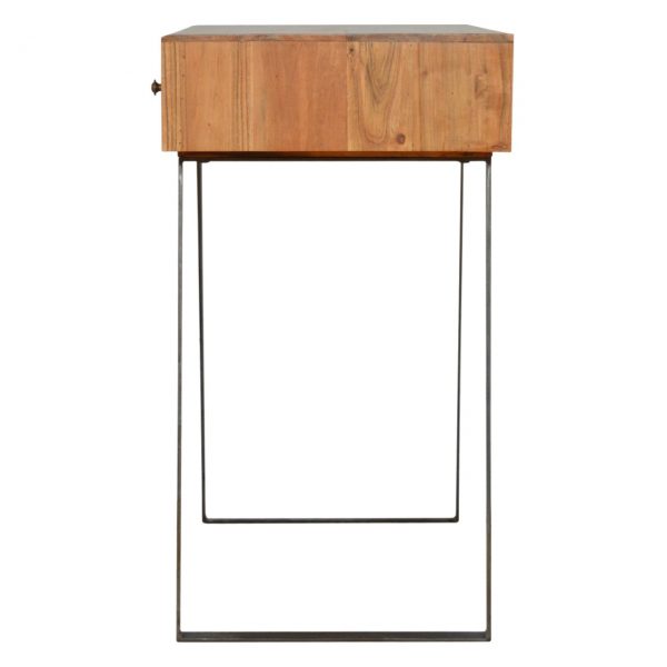 Hand Crafted Mid Century Industrial Fine Oak Writing Desk - Image 2